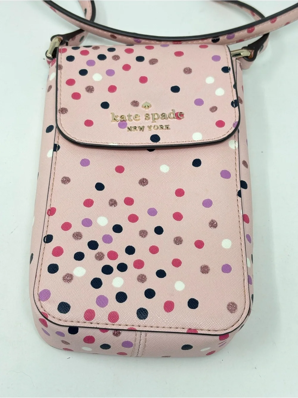 Kate Spade New York Staci Festive confetti polka dot phone crossbody purse